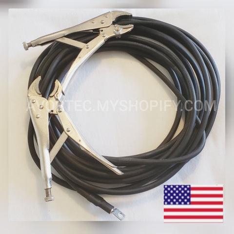 Stud welder clamp with cable