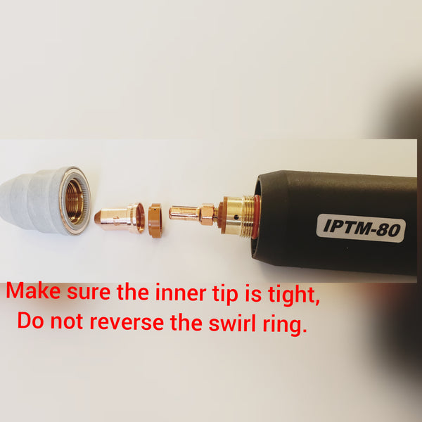 PT80, PTM80, IPT80, IPTM80 plasma cut torch consumables tip,nozzle,swirl ring...