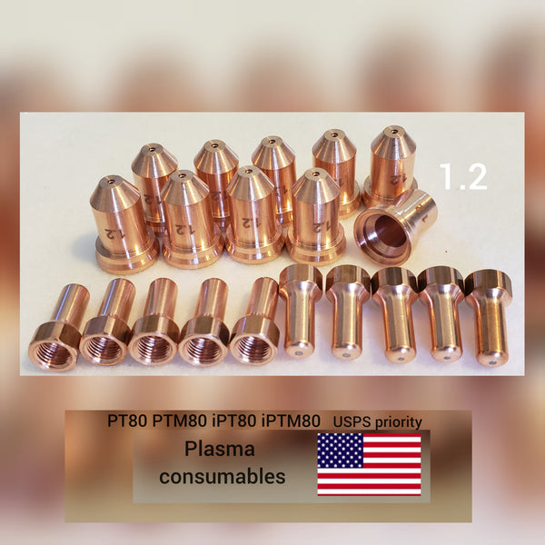 PT80, PTM80, IPT80, IPTM80 plasma cut torch consumables tip,nozzle,swirl ring...